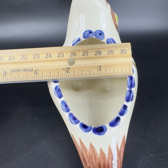 Mexican Pottery Hand Painted Bird Shaped Planter Flower Pot Small Dish Bowl VTG - Picture 5 of 12